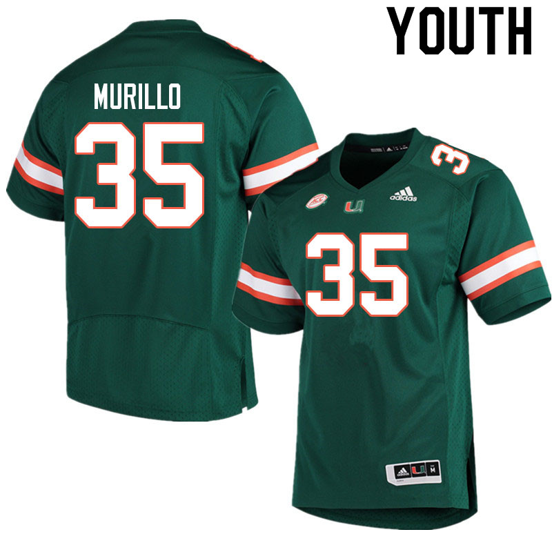 Youth #35 Josh Murillo Miami Hurricanes College Football Jerseys Sale-Green - Click Image to Close